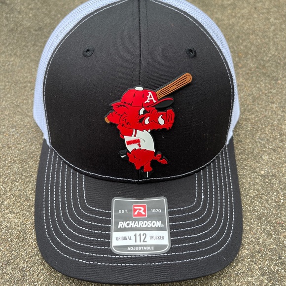 Ribby at Bat 3D Snapback Trucker Hat- Black/ White - Picture 4 of 5